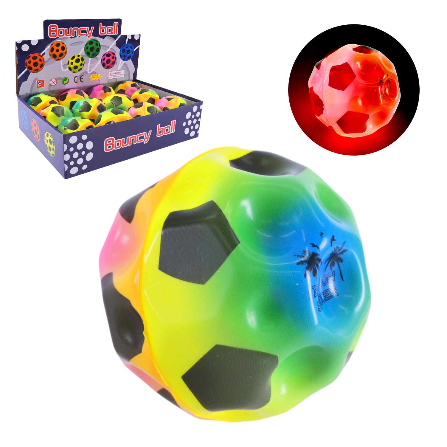 Пострибунчик арт. PR2440 (384шт) Graviti ball 6 см світиться 12 шт в дисплеї