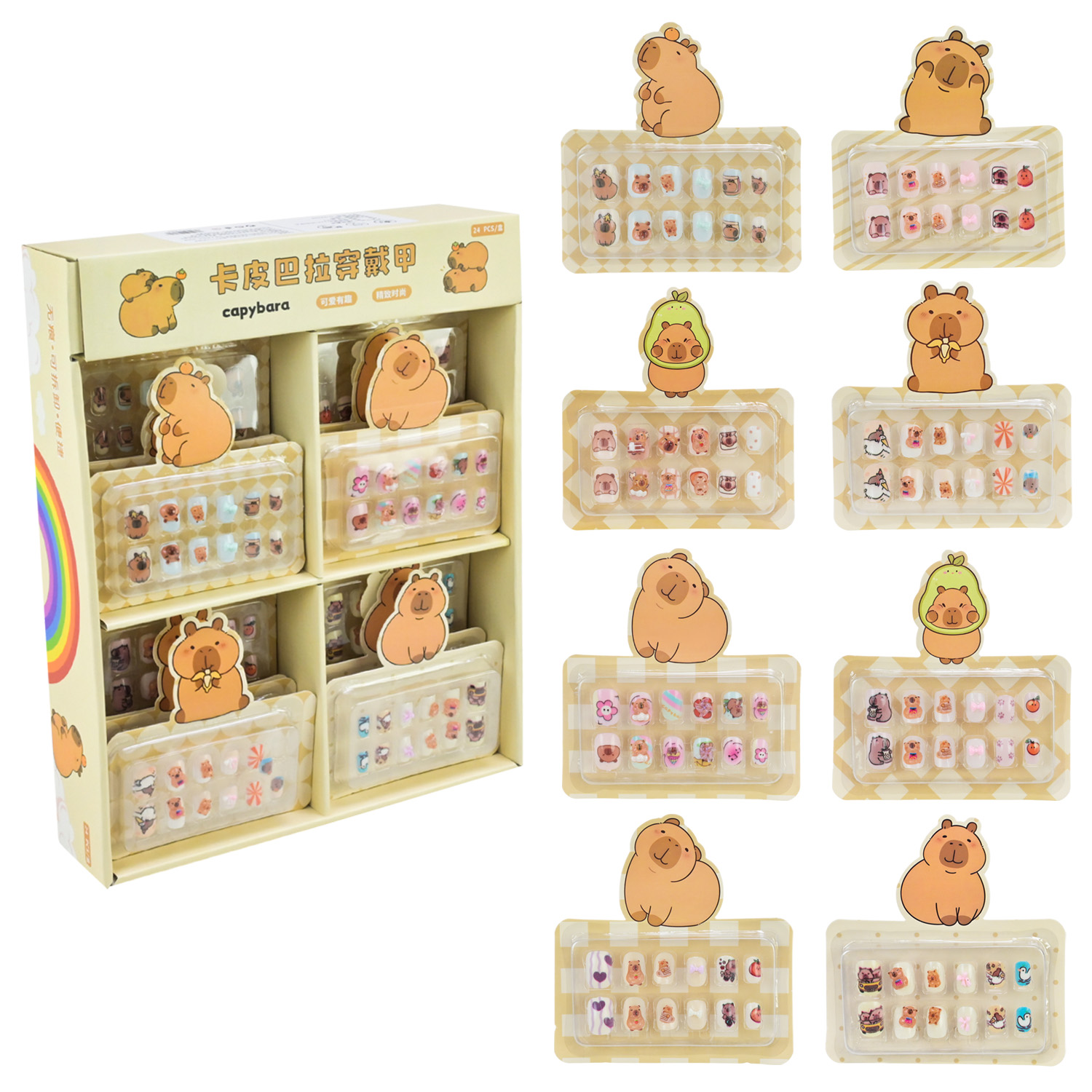 Аксесуари для дівчат арт. CN-0124 (480шт)  20диспл по24шт накладні нігті,  мікс 8 видів, дисп.бокс. 23*6*30см, слюда 11*1*11,5см