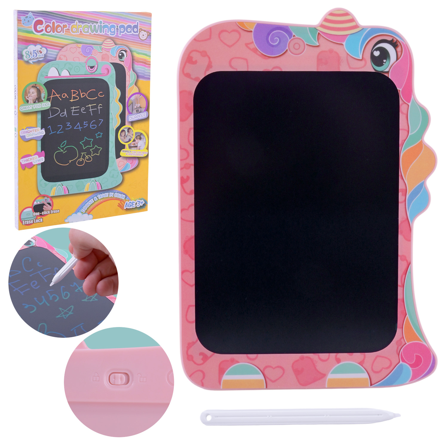 Планшет для малювання LCD арт. C25101 (100шт) екран 8,5" єдиноріг у кор.16,5*1*23,5см