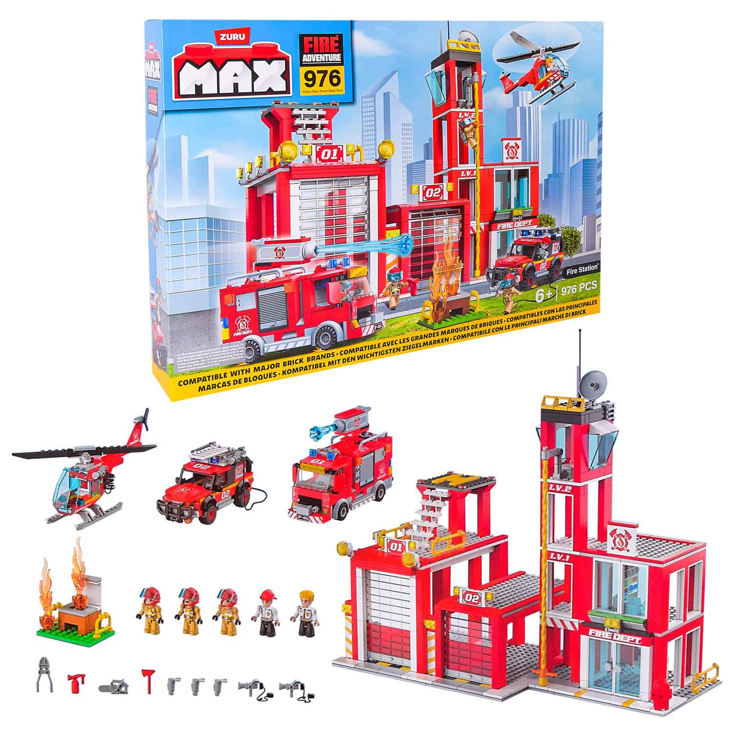 Конструктор Zuru MAX CITY Пожежники арт. 83165 (6шт) 976 дет., короб.8*55*36см