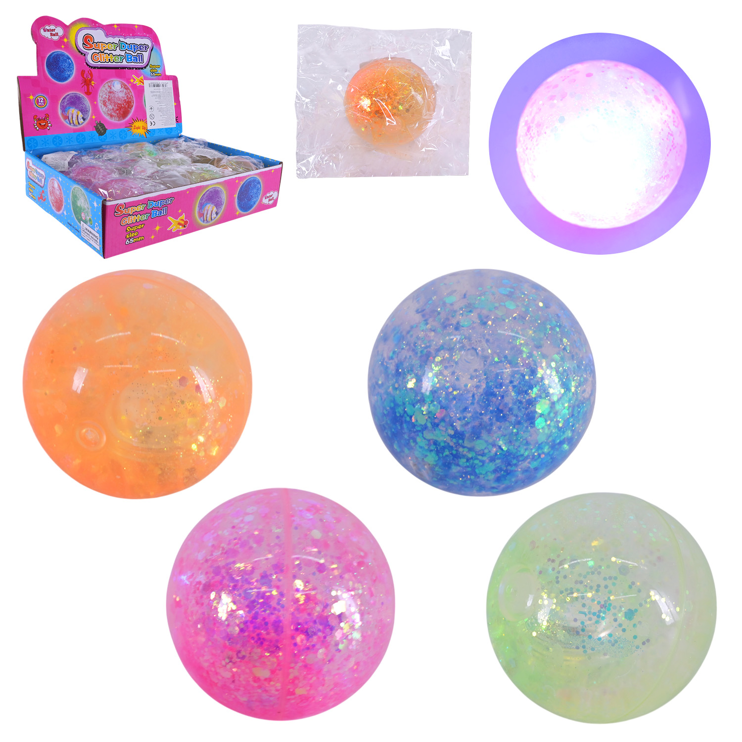 Пострибунчик арт. PR24121 (192шт) з водою 5,5 см, 16дисп по12 штук у коробці, 4 кольори/ціна зашт/