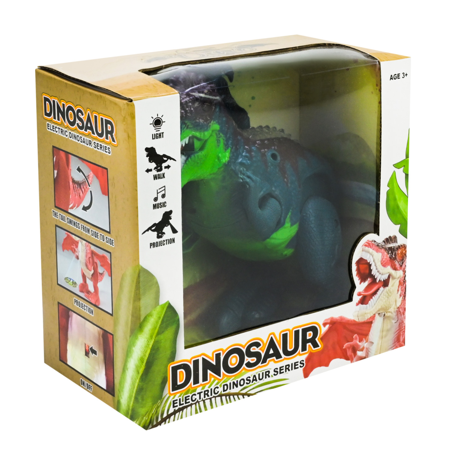 Динозавр муз. арт. 3871 (48шт/2) батар., звук, світло, рух, проектор, у короб. 19*11*19 см.