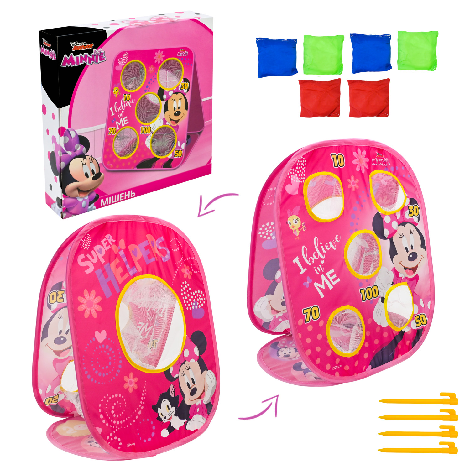 Ігровий набір мішені арт. LM1017 (26 шт) Мінні Маус, короб. - 24 * 5 * 24 см, р-р іграшки - 49 * 32 * 56 см