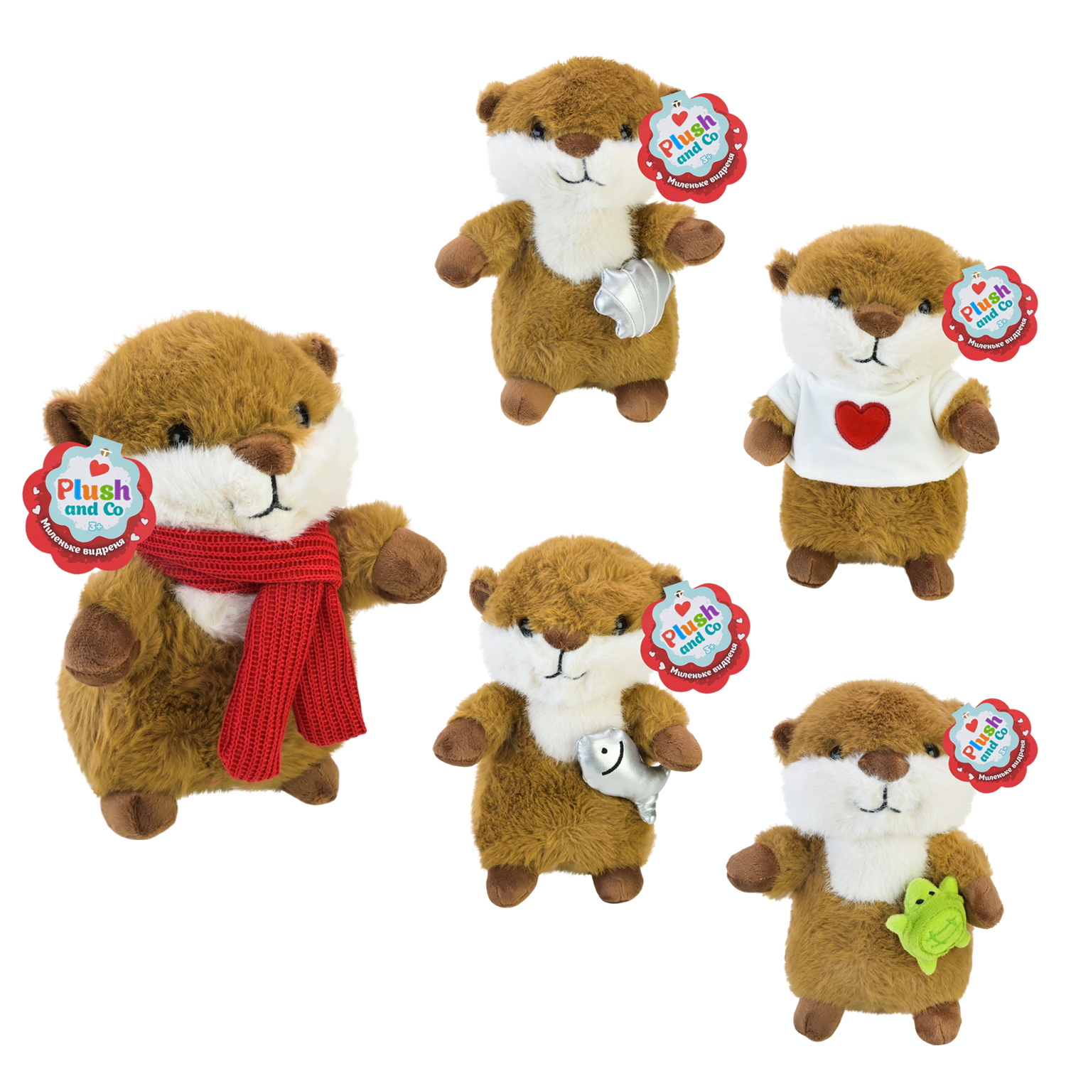 М'яка іграшка Plush and Co арт. PLC25008  (60шт)  видреня 15*20*22 см 5 видів  22 см
