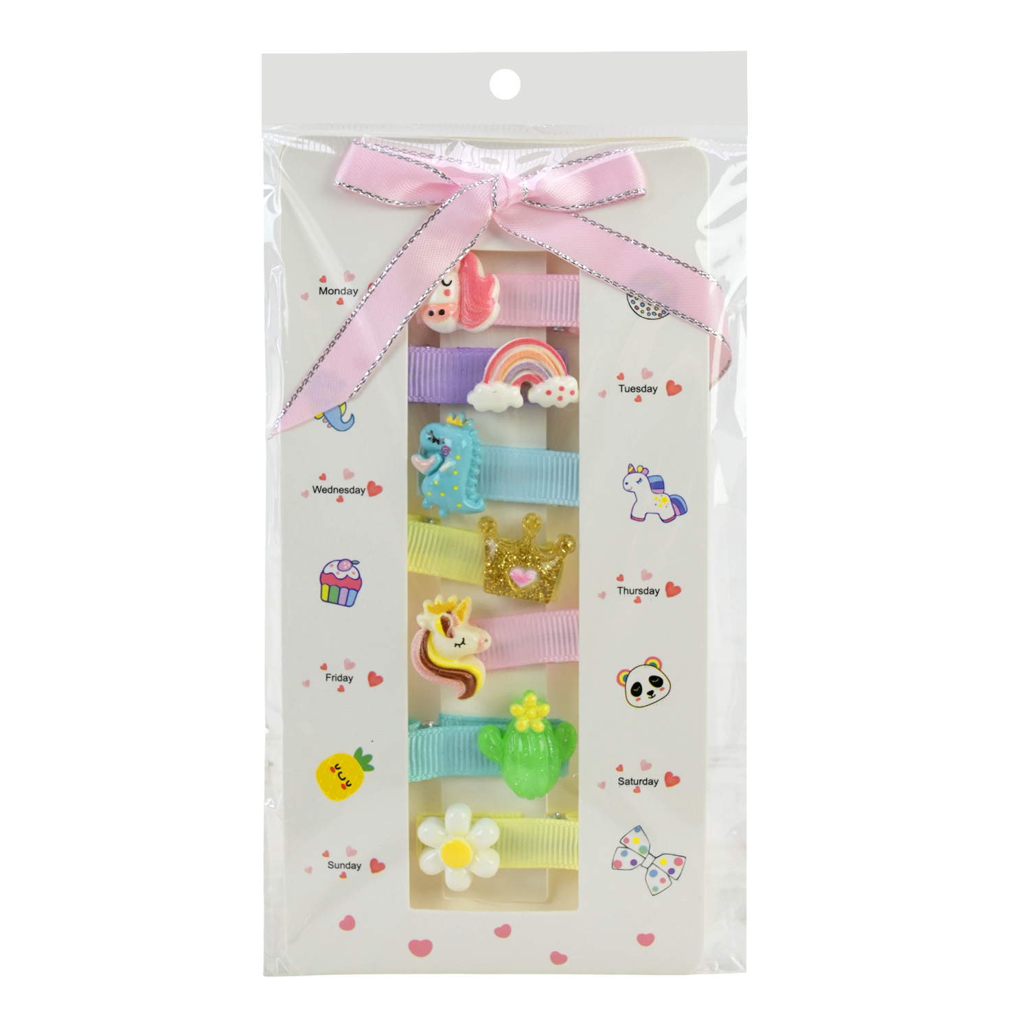 Аксесуари для дівчат арт. YH-124 (120шт) мікс видів, набір заколок для волосся. 3 види, планш. 8*16см