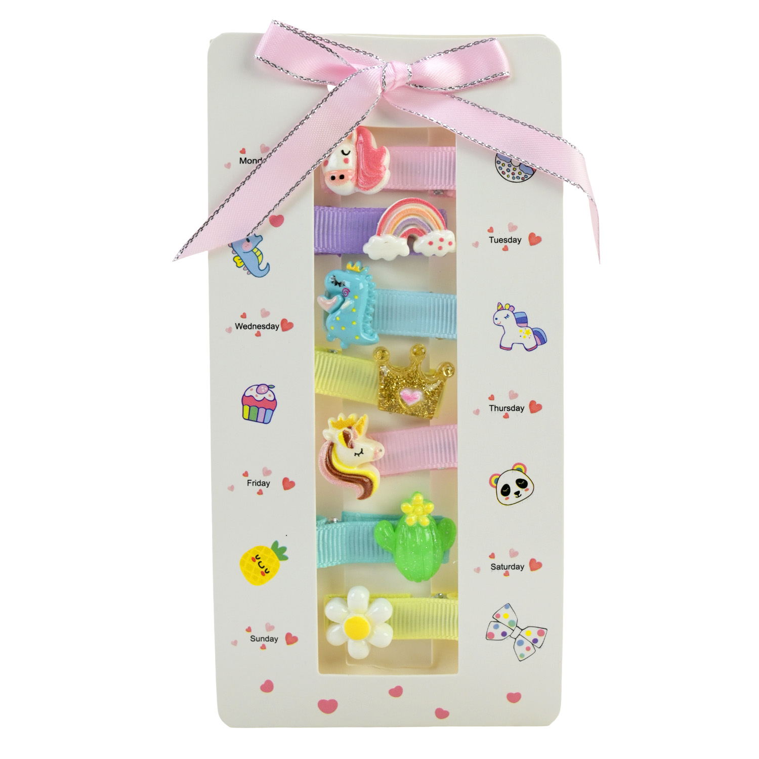 Аксесуари для дівчат арт. YH-124 (120шт) мікс видів, набір заколок для волосся. 3 види, планш. 8*16см