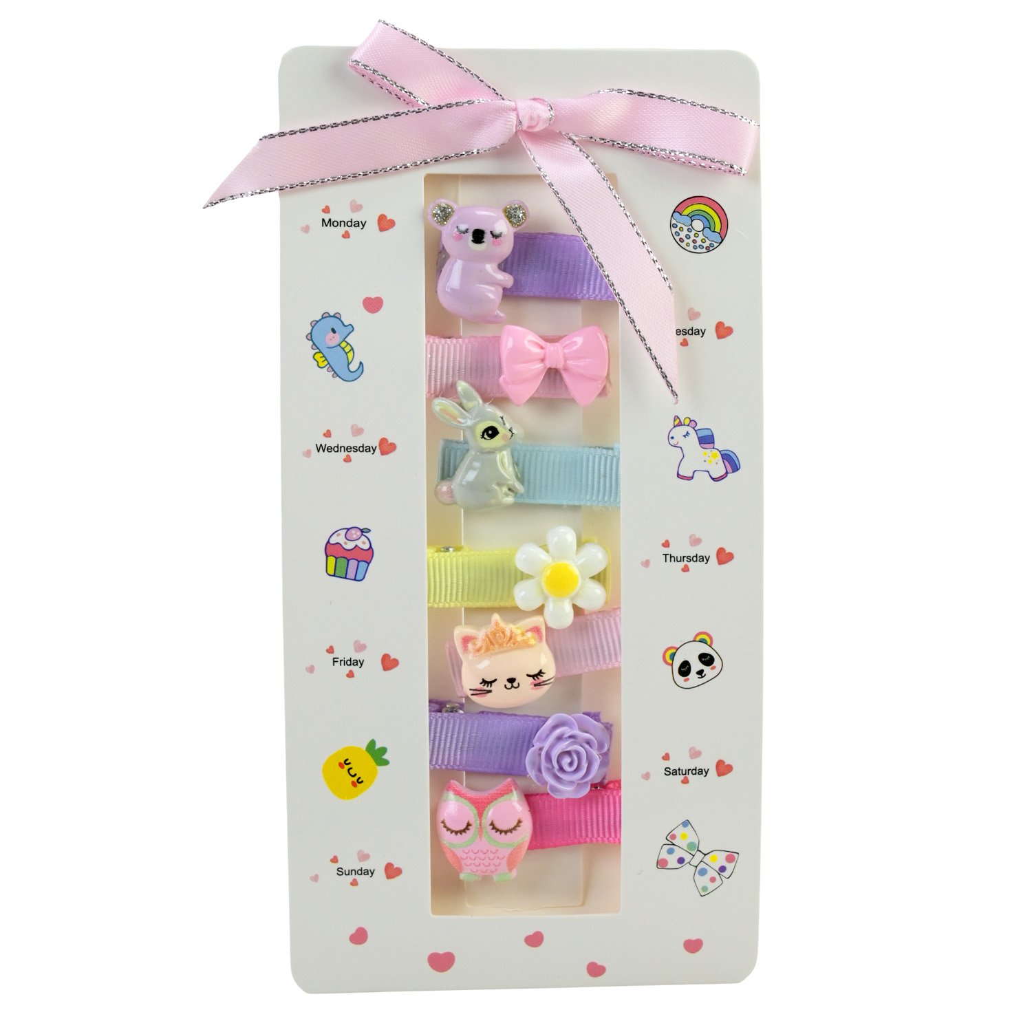 Аксесуари для дівчат арт. YH-124 (120шт) мікс видів, набір заколок для волосся. 3 види, планш. 8*16см