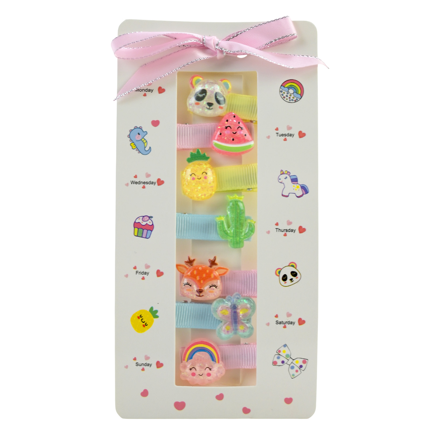 Аксесуари для дівчат арт. YH-124 (120шт) мікс видів, набір заколок для волосся. 3 види, планш. 8*16см