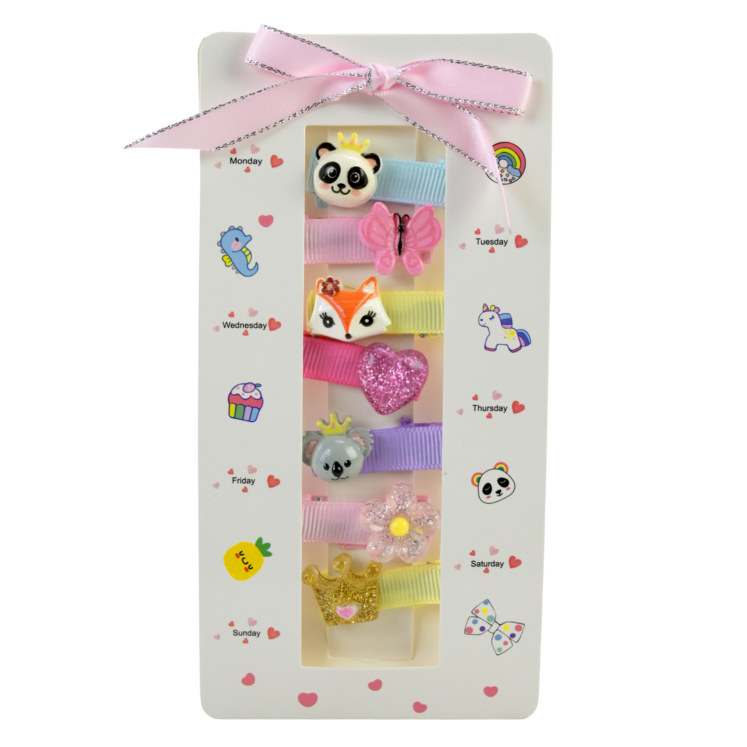 Аксесуари для дівчат арт. YH-124 (120шт) мікс видів, набір заколок для волосся. 3 види, планш. 8*16см