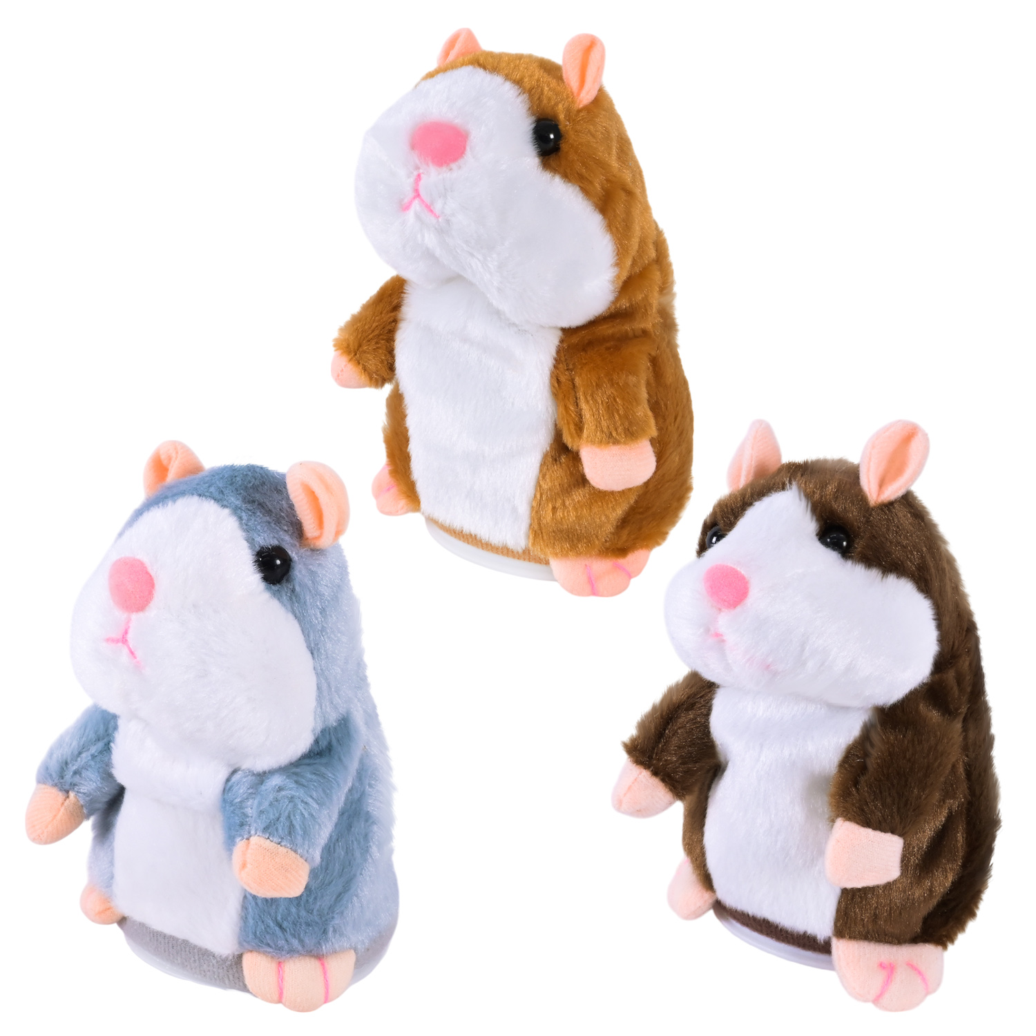 М'яка інтерактивна арт. C23903 (100шт) хом'як повторюшка 8*8*14см 3 мікс