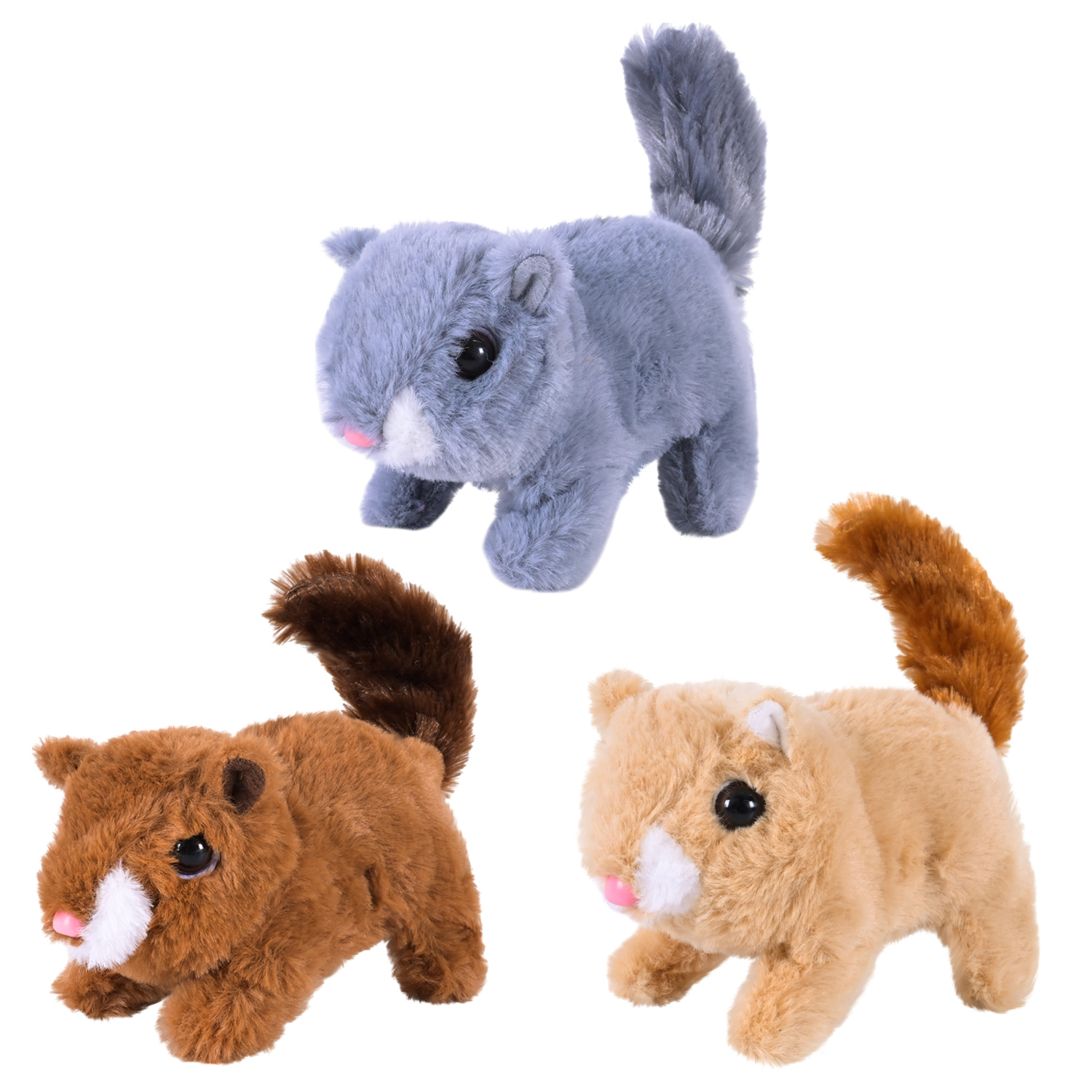 М'яка інтерактивна арт. C23904 (140шт) білка  ходить, звук, рухає носом і хвостом 3 мікс 15*8*10см