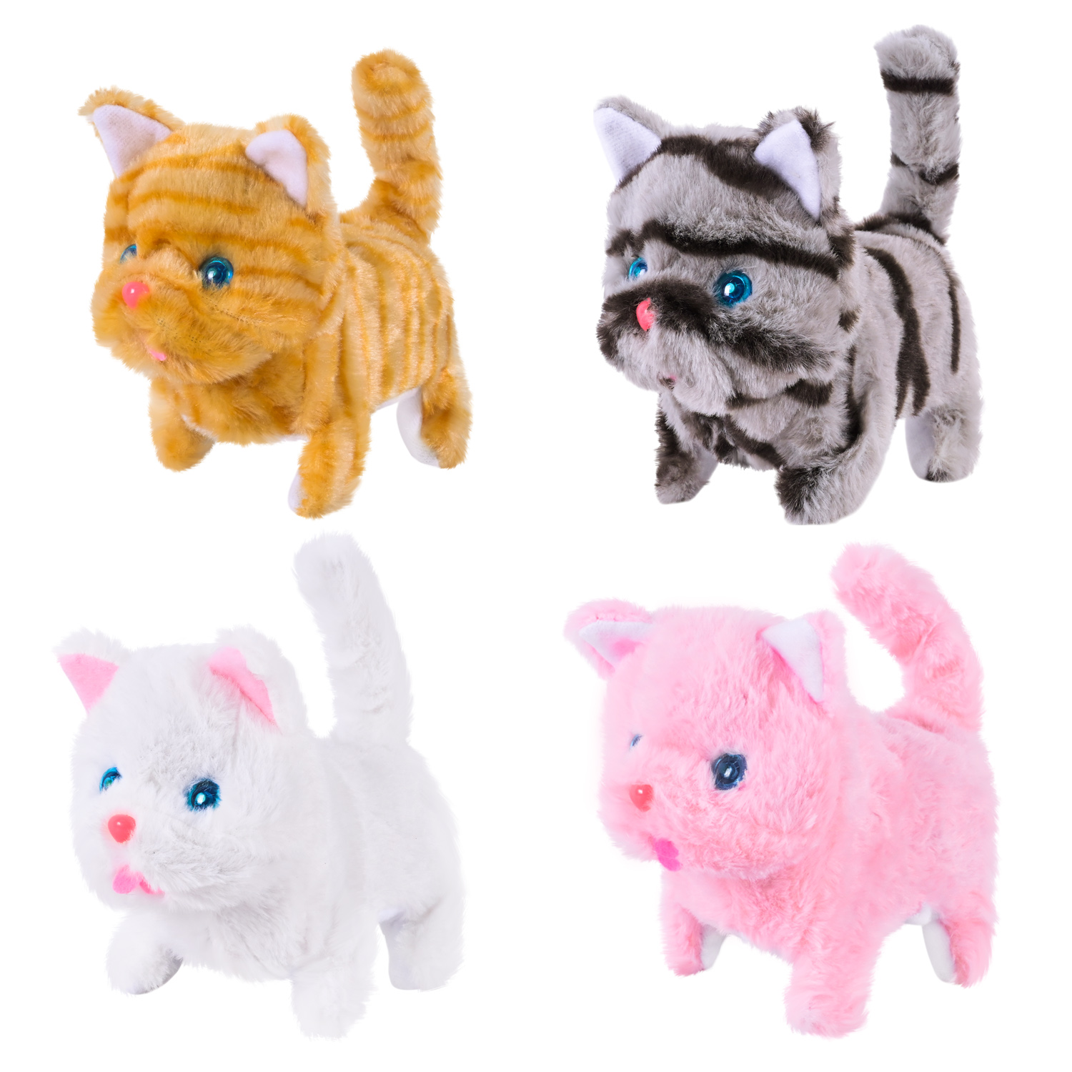 М'яка інтерактивна арт. C23910 (140шт) кошеня ходить, нявкає, рухає головою і хвостом 4 мікс 15*8*12см