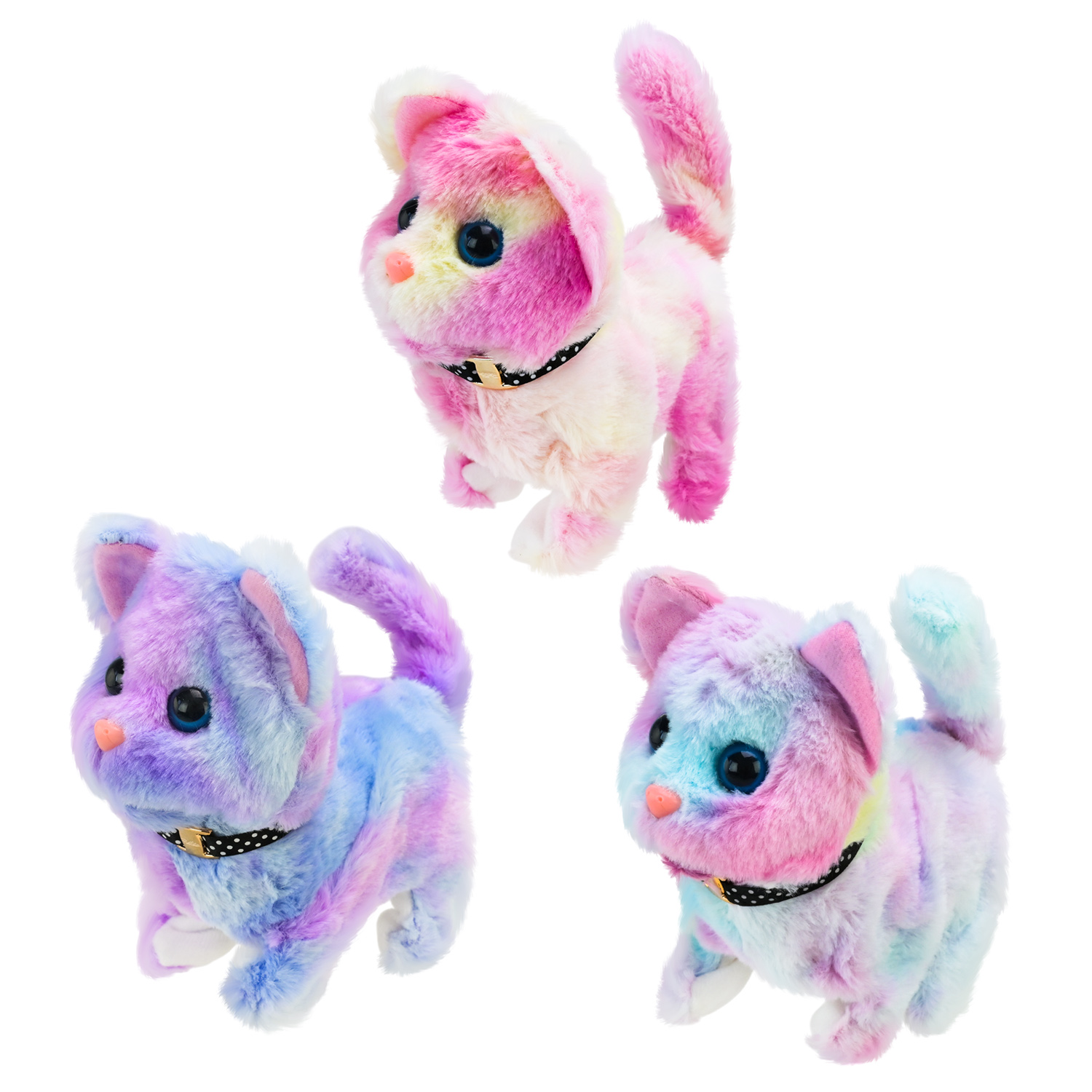 М'яка інтерактивна арт. C23913 (120шт) кошеня ходить, нявкає, рухає головою і хвостом 3 мікс 15*8*12см