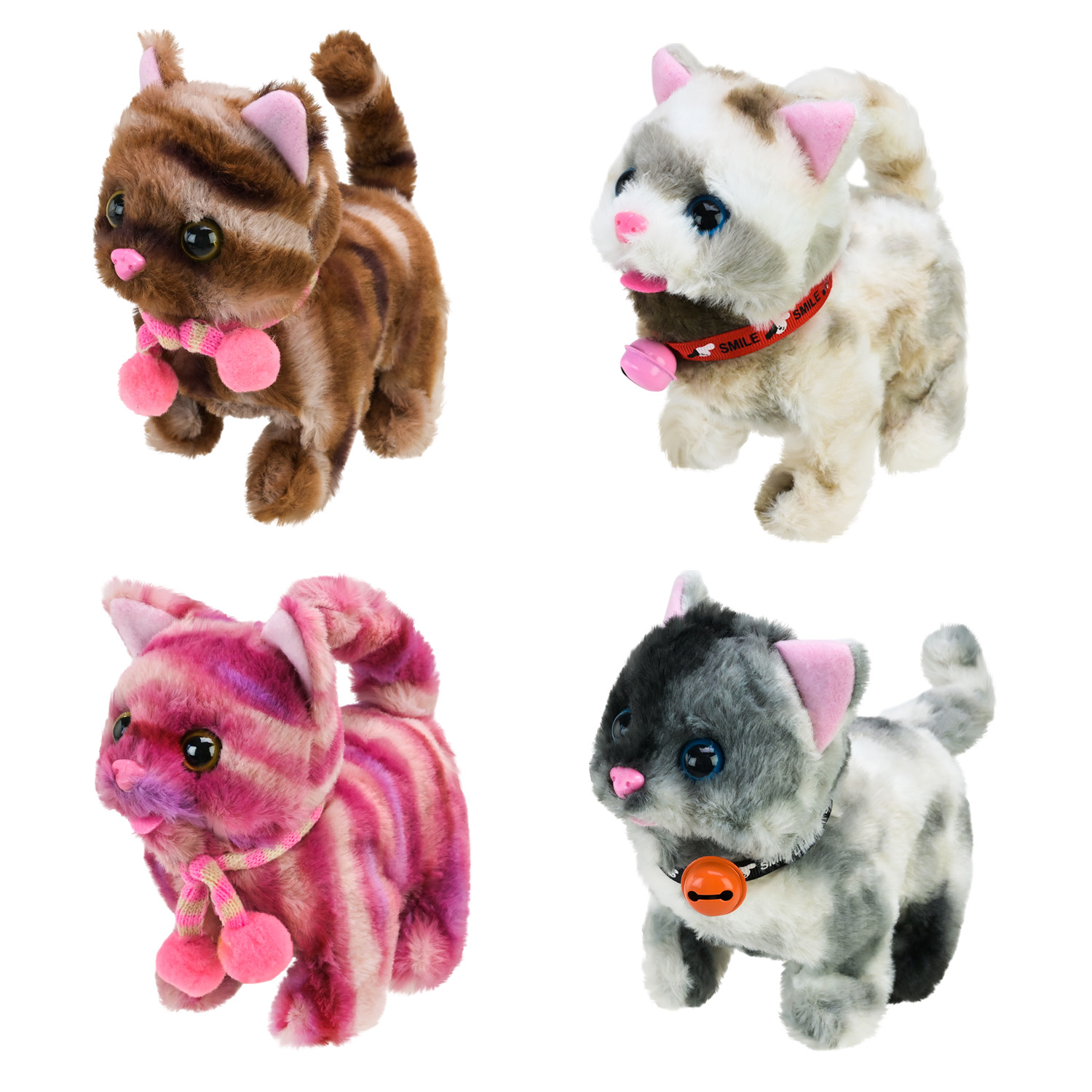 М'яка інтерактивна арт. C23914 (120шт) кошеня ходить, нявкає, рухає головою і хвостом 4 мікс 15*8*16см