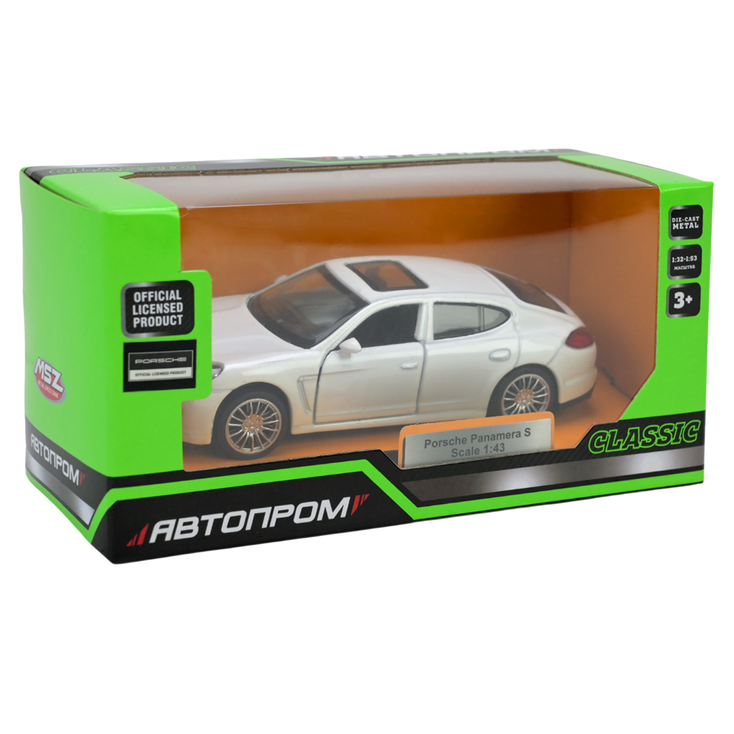 Машина мет. АВТОПРОМ арт.4315 (96шт/2) 1:43 PORSCHE, 2 кольори, відк.двері, короб. 14,5*6,5*7см