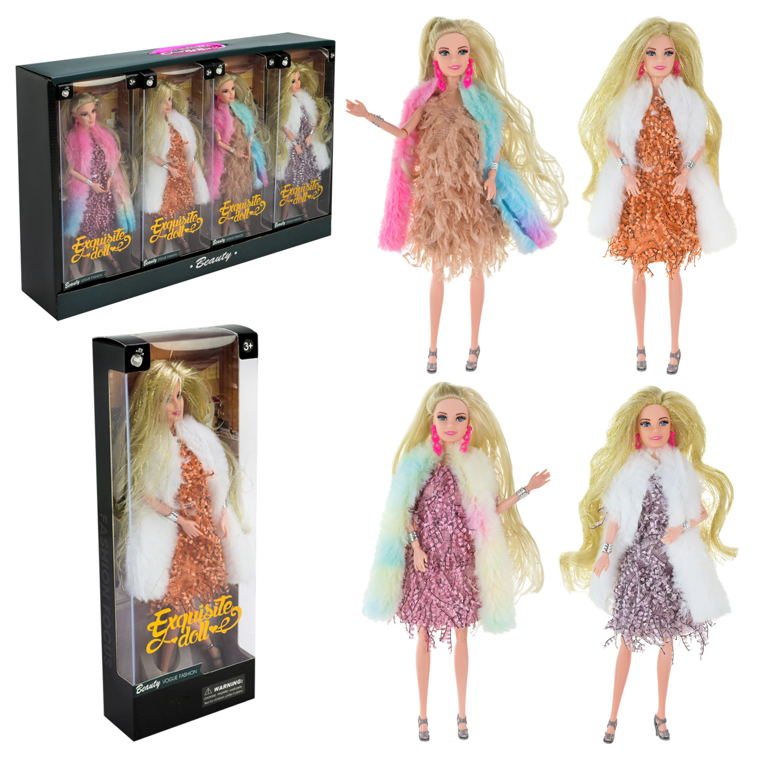 Лялька арт. FQ116K5 (144шт/2) типу Барбі, мікс видів (18 д.б.*8шт) ціна за 1 шт дисп.бокс. 32*5*8см