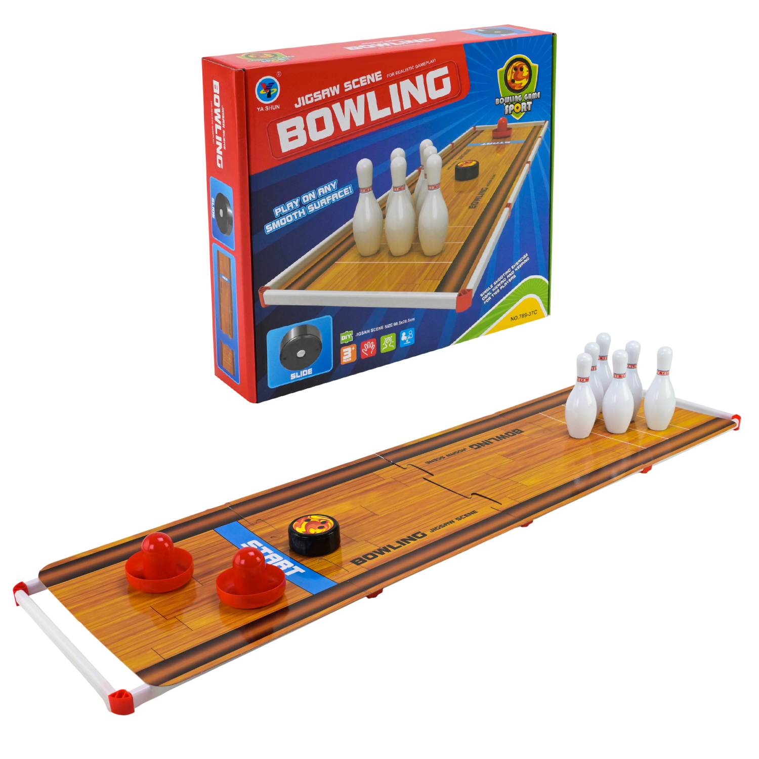 Настільний боулінг арт. 789-37C (36шт/2) розмір поля 71*52см короб. 31,5*26,5*6,4см