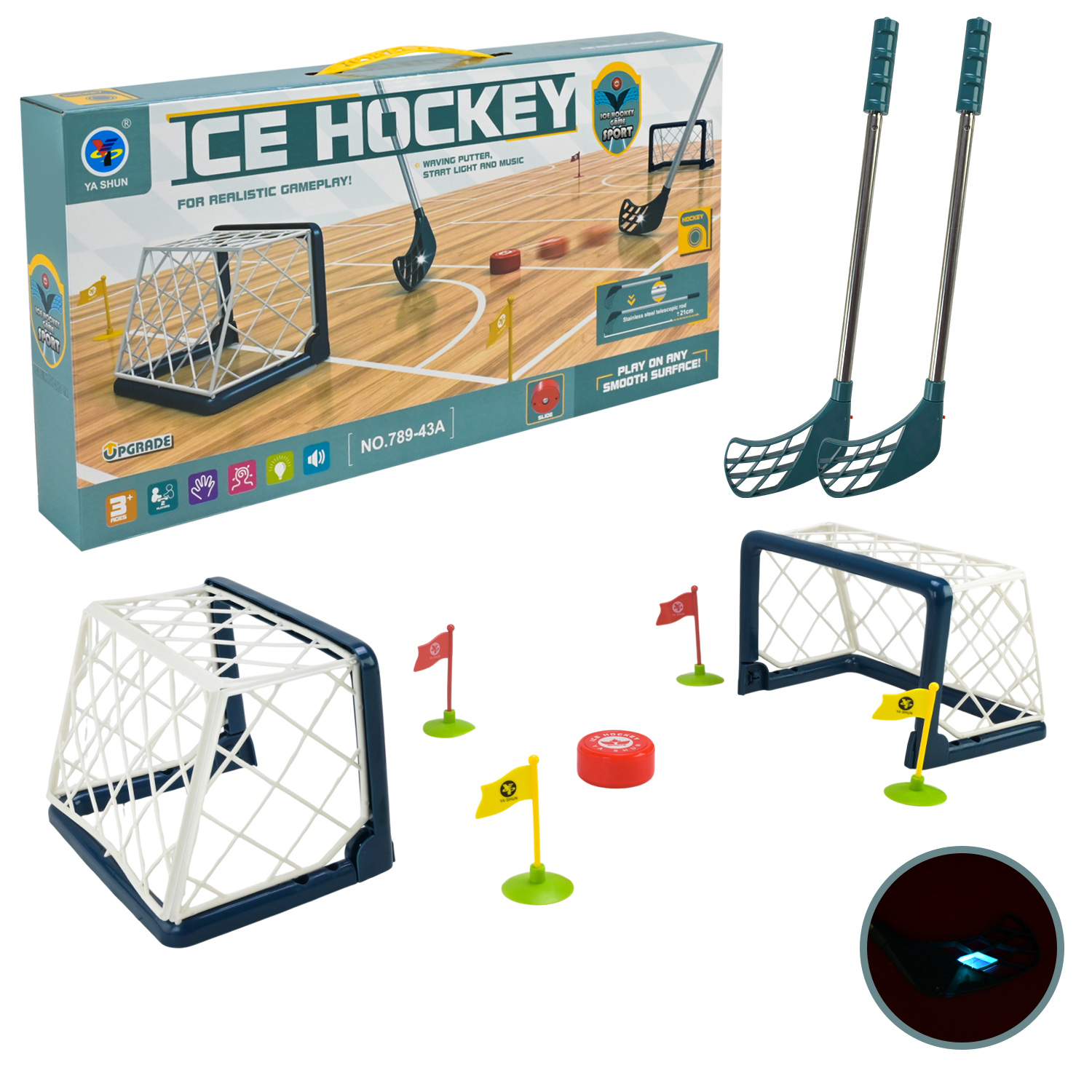 Хокей арт. 789-43A (30шт) батар короб. 48,5*24,5*5,4см