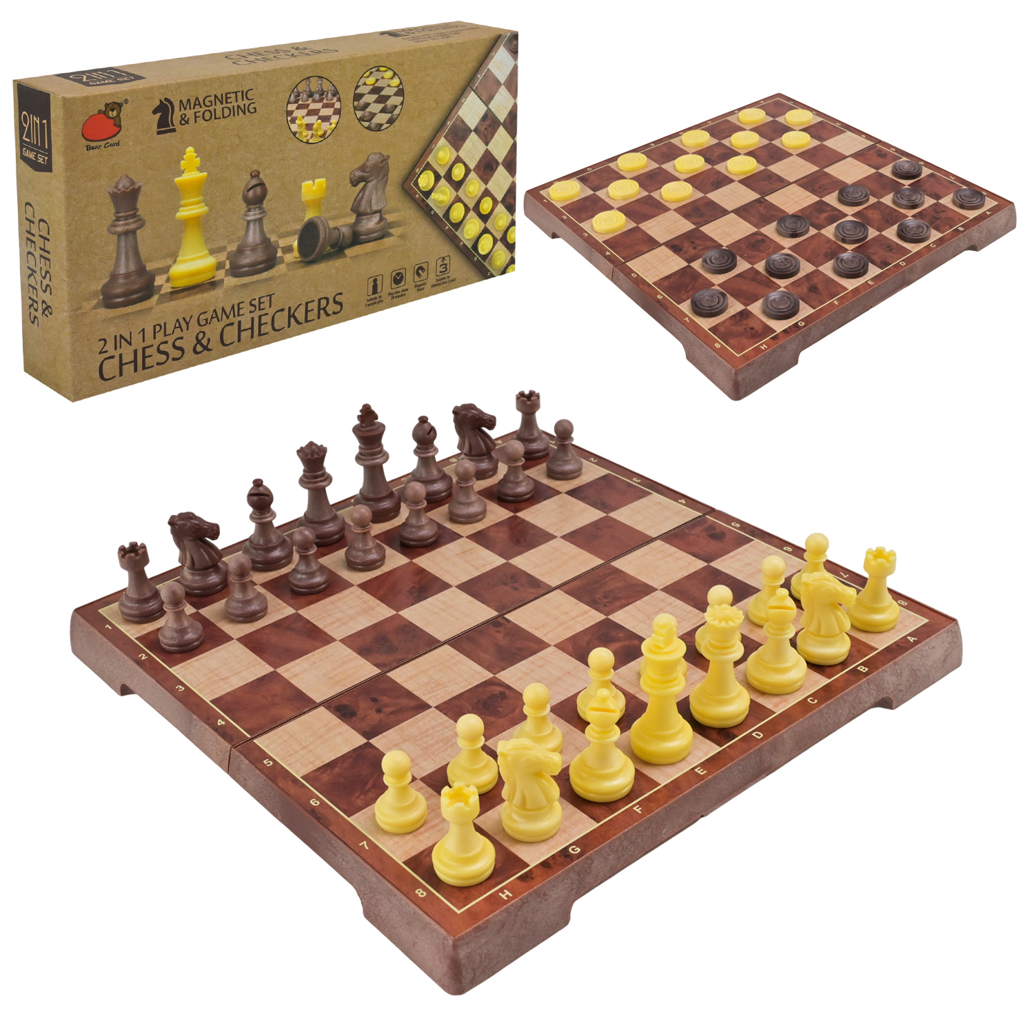 Шахи магнітні арт. 2258 (48шт) 2 в 1 короб. 24,3*3,9*12,2см