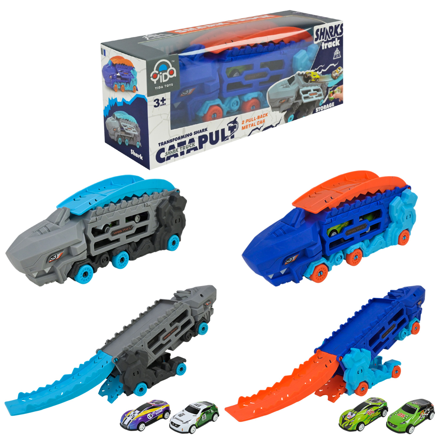 Ігровий набір арт. Y2154 (144шт/2) трейлер,2 кольори, машинки пластик,у короб. 24*7,3*9см