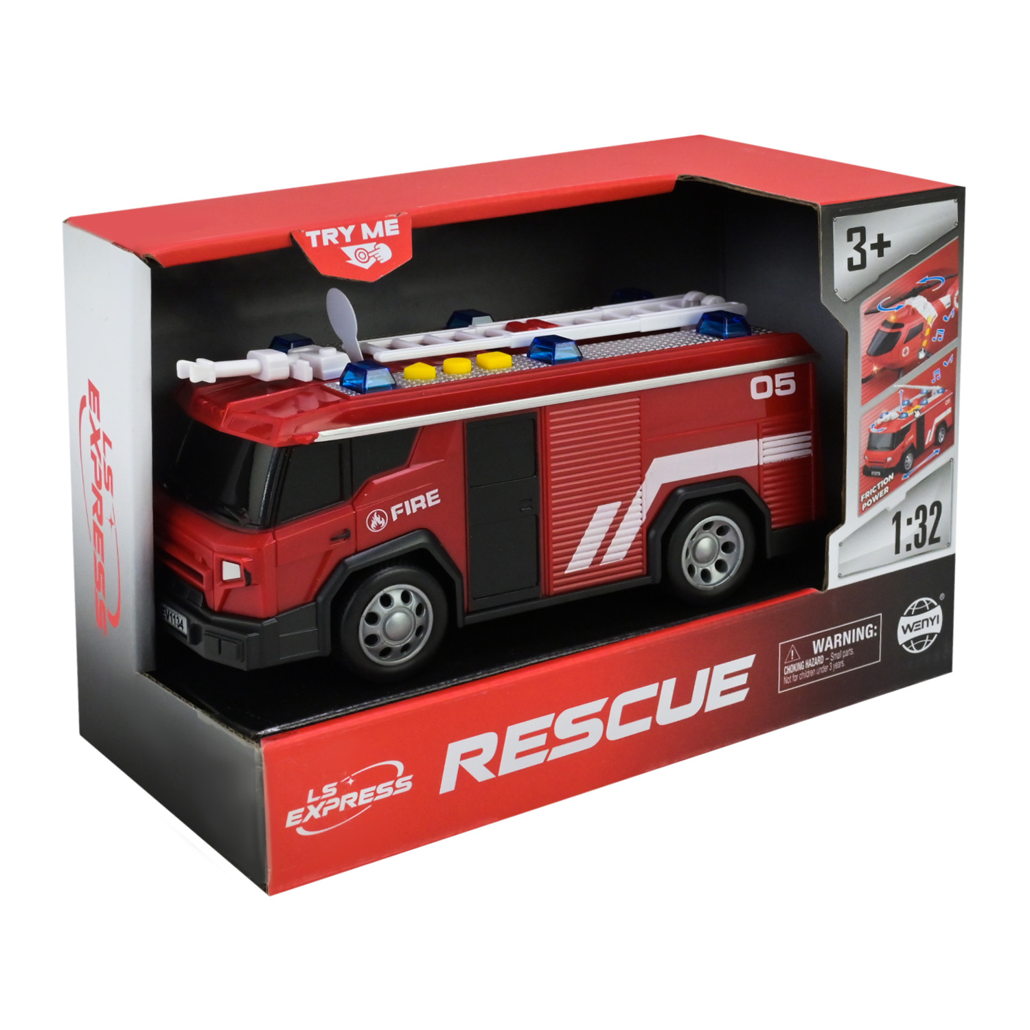 Машина батар. арт. WY1134A (96шт) інерція "Пожежна охорона" світло,звук,у короб.18,8*8,5*12,5см