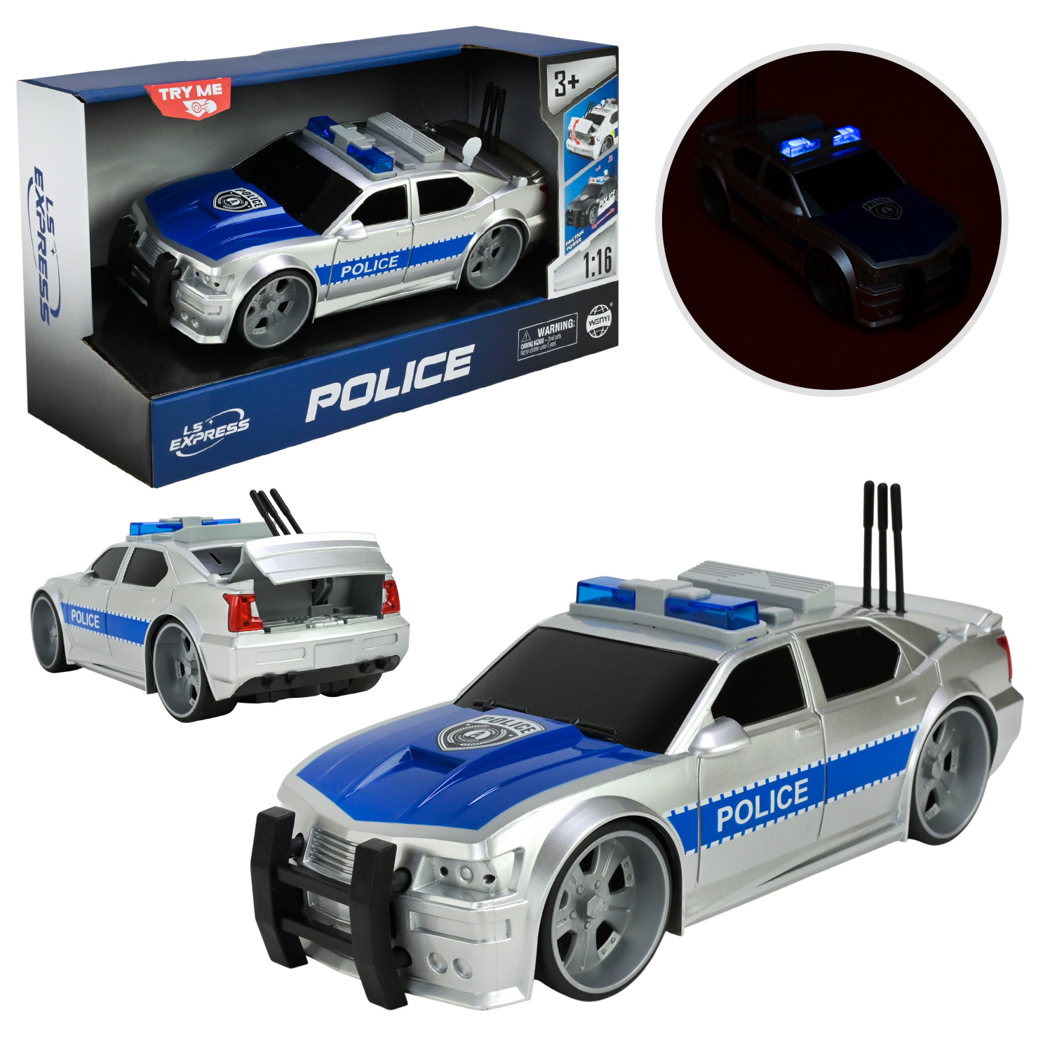 Машина батар. арт. WY620B (24шт) "Поліція" світло,звук,у короб.32*11,5*18,5см