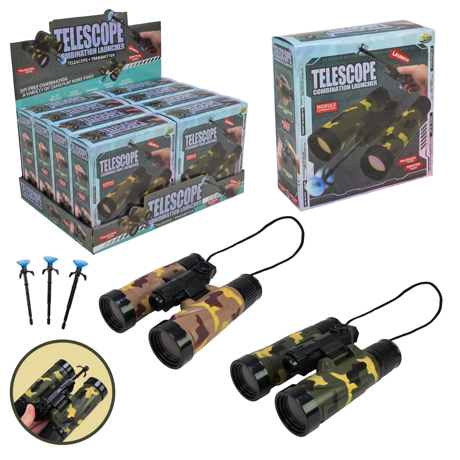 Оптичний прилад арт. Y6881-1 (128шт/2) бінокль,2 види, короб. 14,5*5*15,5см, у дисплеї 30*21*15,5см