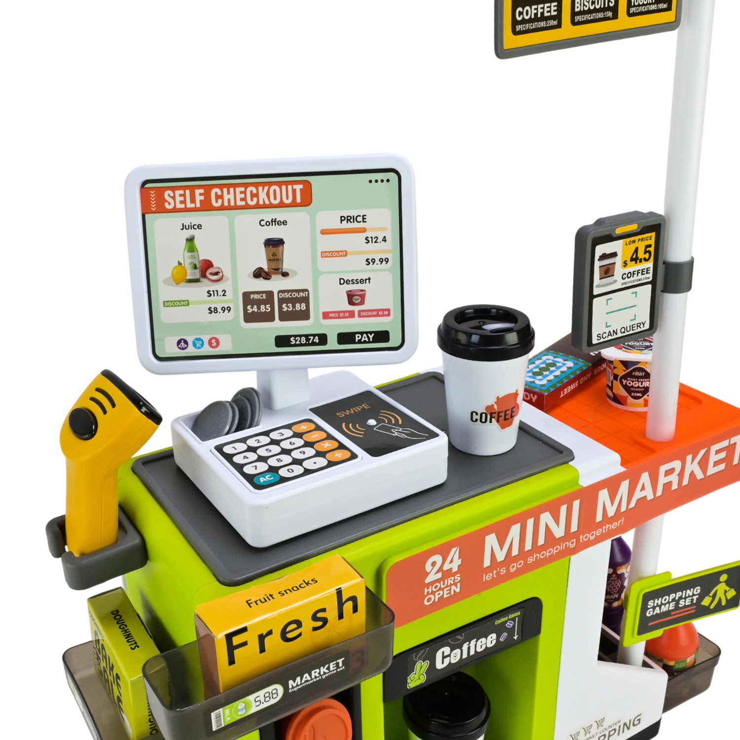 Супермаркет набір арт. 668-172 (18шт/2) батар, 46 предметів, світло, звук , каса, аксес 47*66*20,5 см