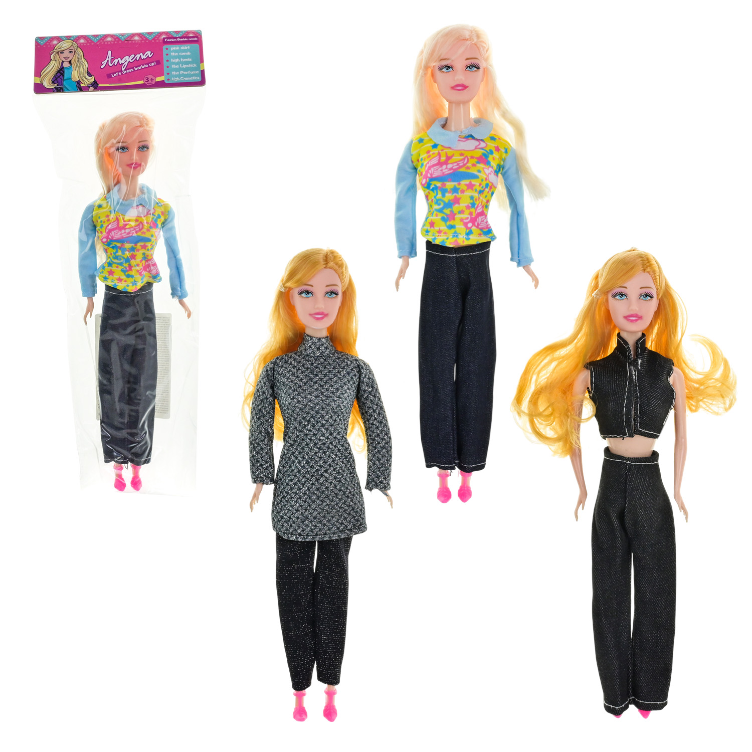 Лялька арт. 2944A-72 (240шт/2) 3 види, в верхньому одягу пакет 29 смсм