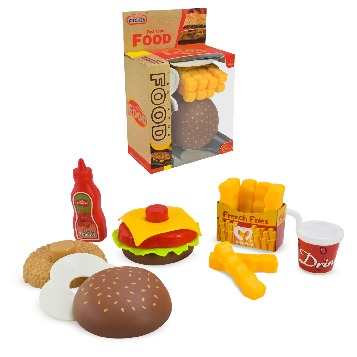 Продукти арт. 623-522 (216шт/2)  Фаст фуд, розбірні продукти короб. 17*6*11 см