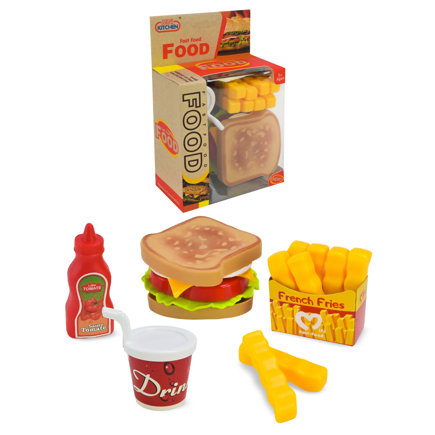 Продукти арт. 623-521 (216шт/2)  Фаст фуд, розбірні продукти короб. 17*6*11 см