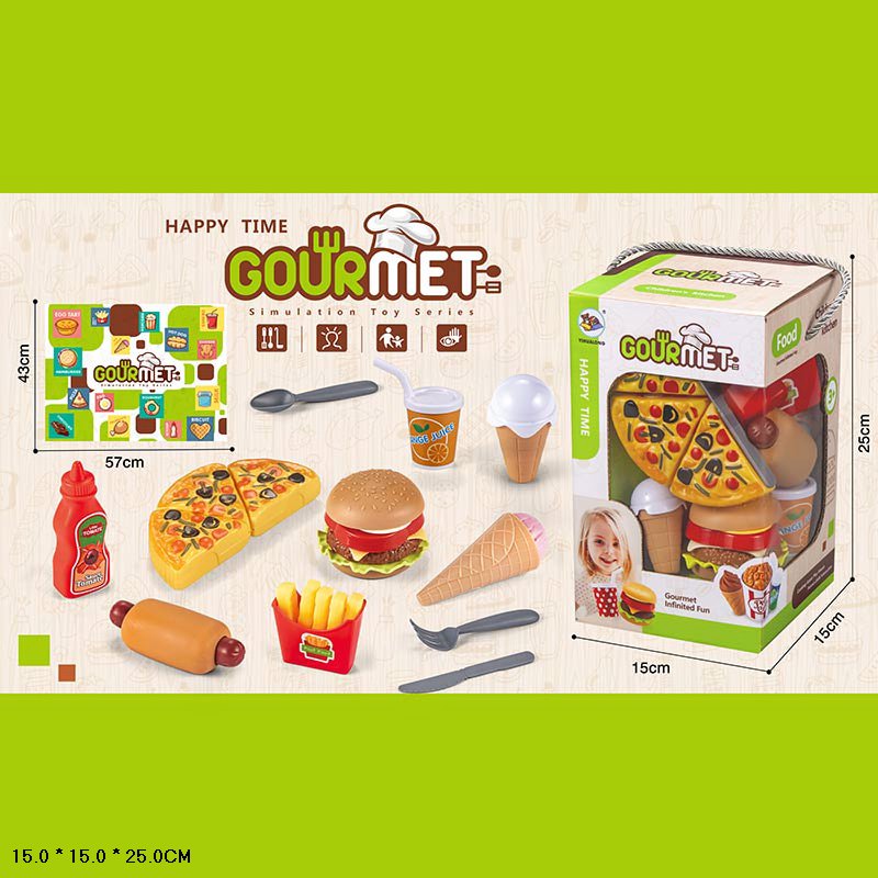 Продукти набір арт. 3602-2 (48шт/2)  фаст фуд, аксес короб. 15*15*25