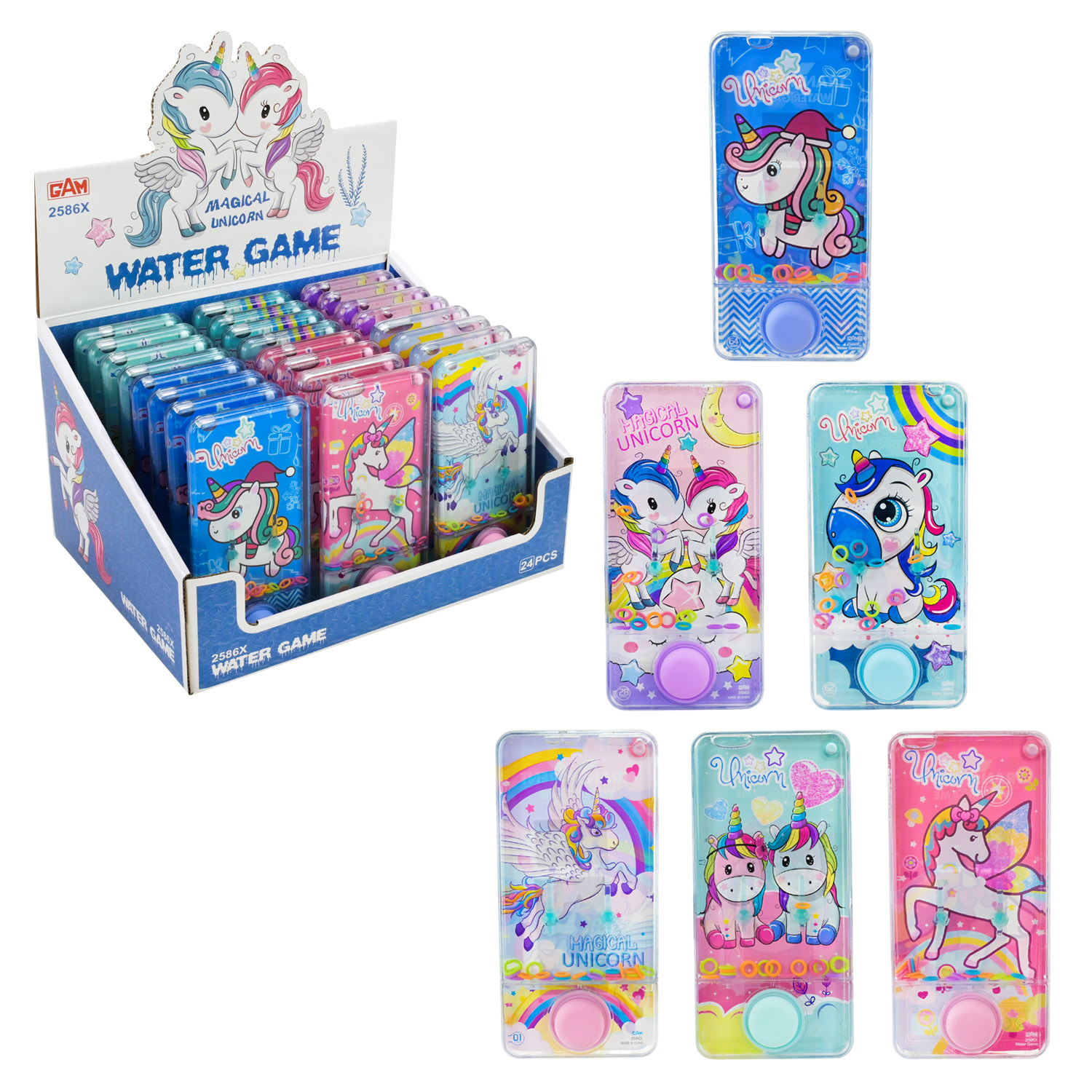 Водна гра з кільцями арт. 2586X-F24 (216шт/3) р-р 6,5*2*3,5см, 6 видів мікс, 9уп по 24шт бокс   см.