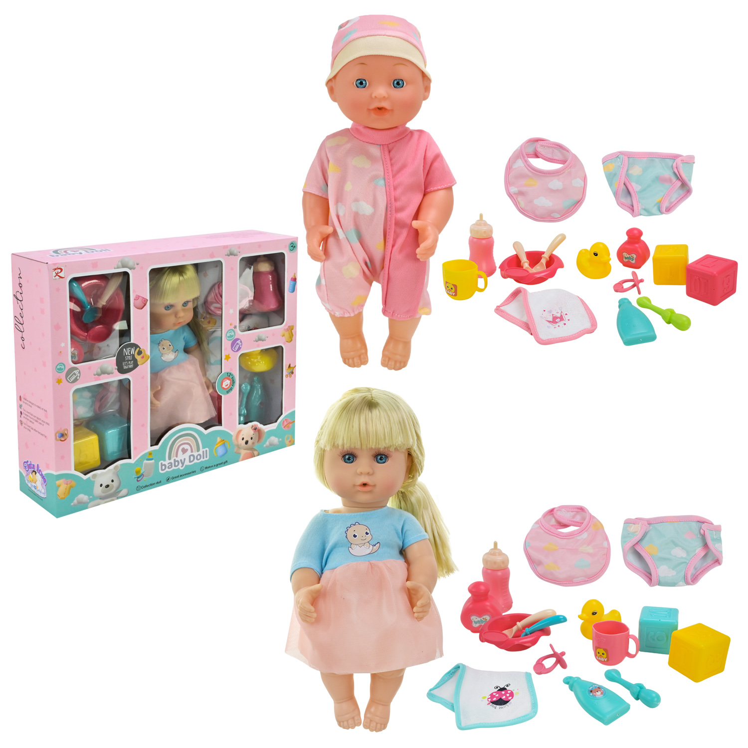 Набір іграшковий арт. 2541 (18шт/2)  мікс 2 види, пупс, аксес короб.40*10*33см