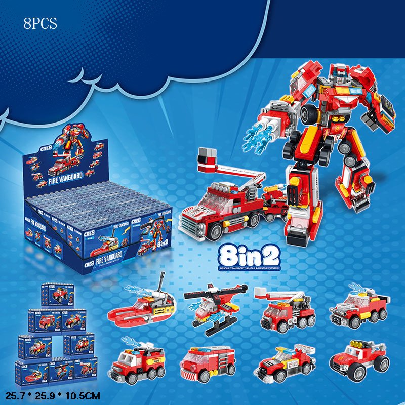 Конструктор арт. BB052B (128шт) 85-100дет. 8 видiв у дисплеї 25,7*25,9*10,5см