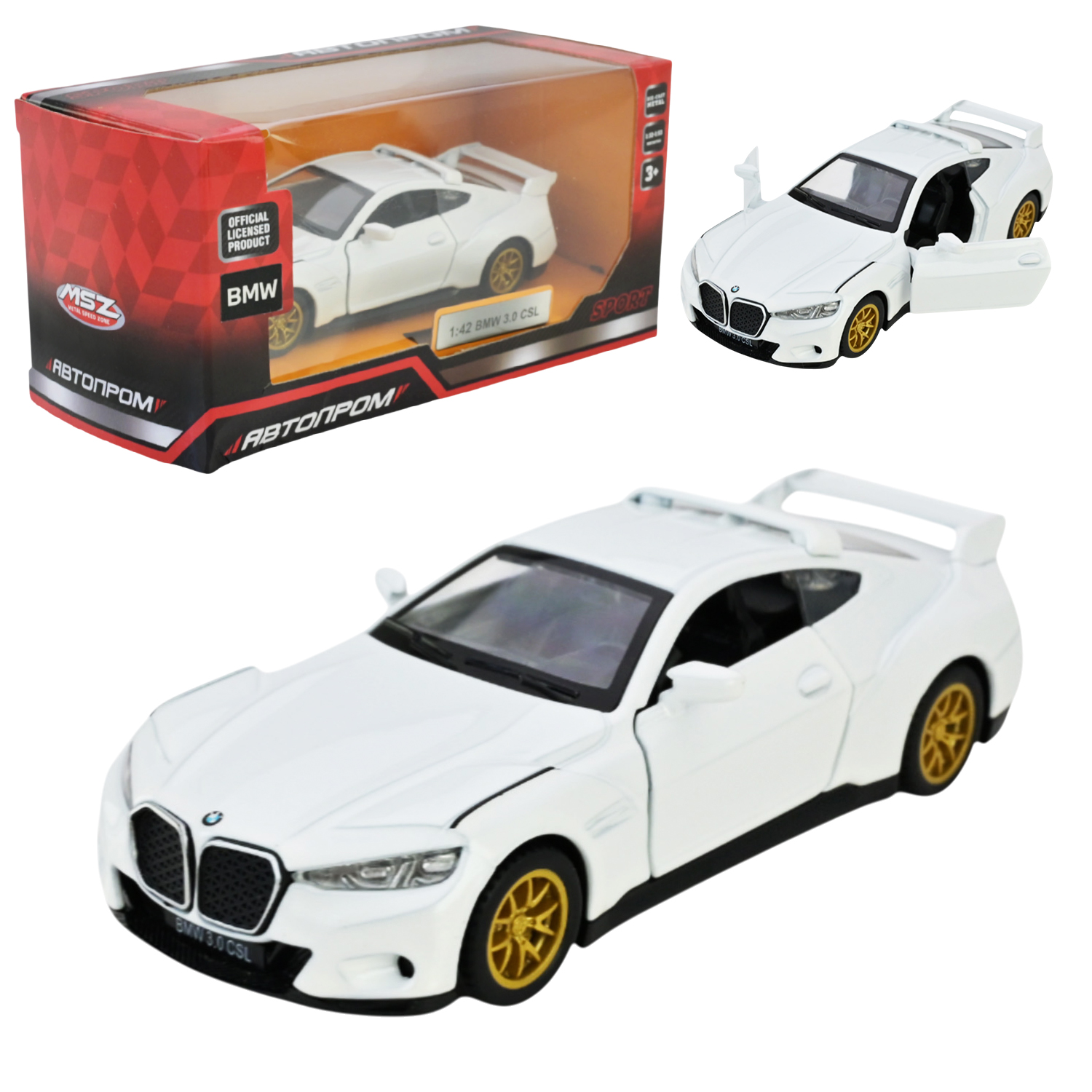 Машина мет. АВТОПРОМ арт. 4388 (96шт/2) 1:42 BMW 3.0CSL,відкр.двері,короб. 14,5*6,5*7см