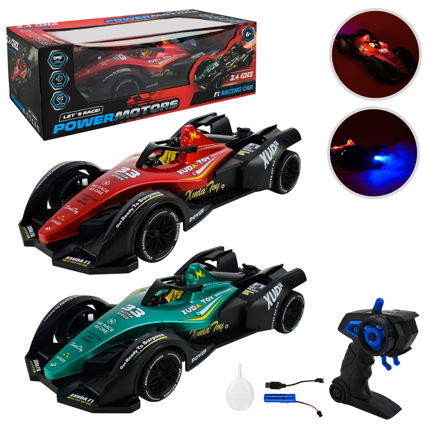 Іграшка машина р/к арт. PM3423 (9шт) "POWERMOTORS" акум,світло,звук,пар,пульт кер.,2 кольориу короб.37,5*17,5*13см