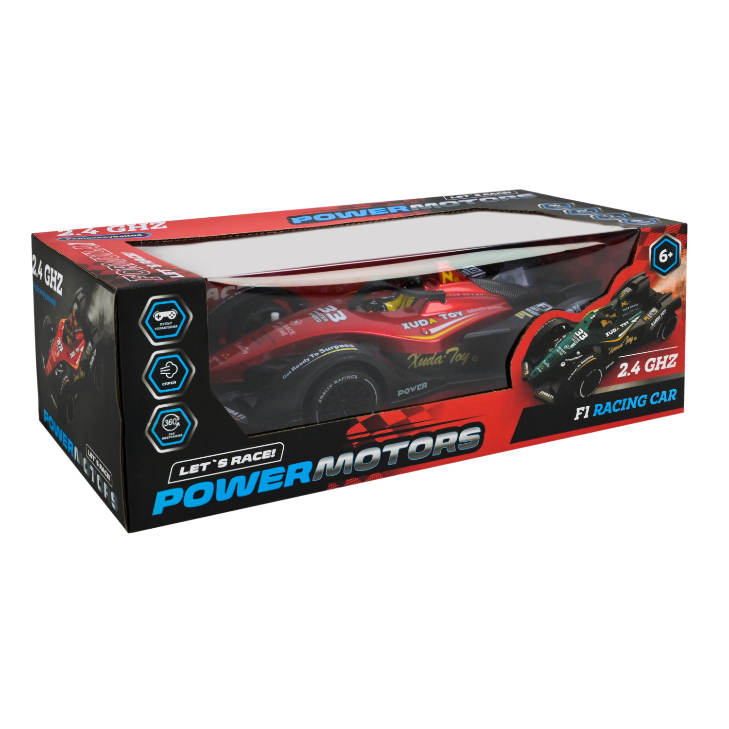 Іграшка машина р/к арт. PM3423 (9шт) "POWERMOTORS" акум,світло,звук,пар,пульт кер.,2 кольориу короб.37,5*17,5*13см