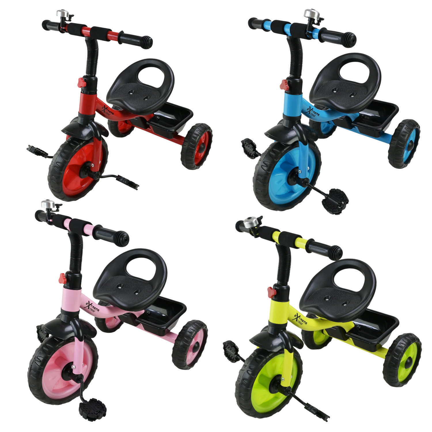 Триколісний велосипед арт. TR2501 (6шт)   колеса 10'' та 8'' з кошиком,4 кольори