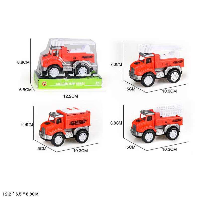 Машина арт. 9843F (240шт/2) 3 види, інерц., пожежна, слюда 12,2*6,5*8,9см