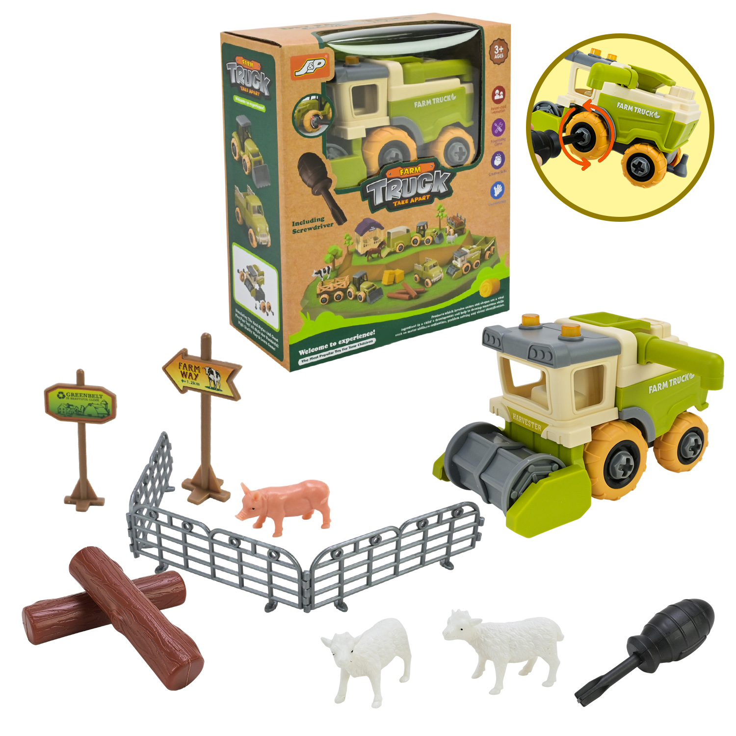 Ігровий набір арт. 8838 (60шт/2) комбайн,інструменти,аксесуари у короб.18,8*8,8*22,5см