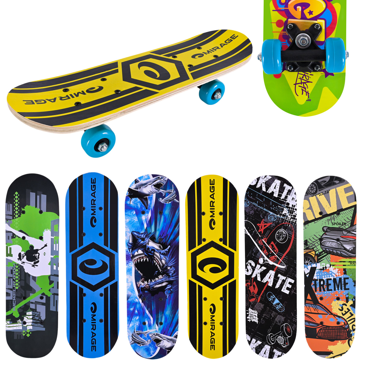 Скейт арт. SC25140 (12шт)  43*13 см, колеса PVC