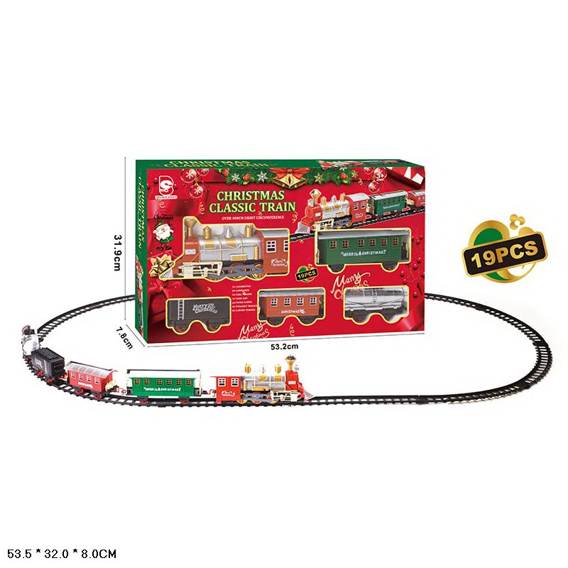 Залізна дорога арт. 625-107 (12шт) батар. 19елементів,Merry Cristmas короб. 53,5*32*8см