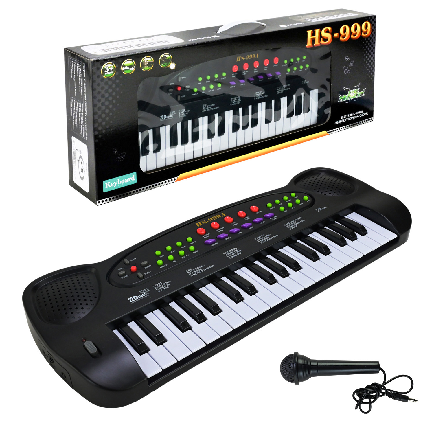 Піаніно арт. HS999A (24шт/2) запис та відтворення мелодій, 22 демо-мелодії, р-р 50*18,5*5 см,  короб. 58*8,5*21,5см
