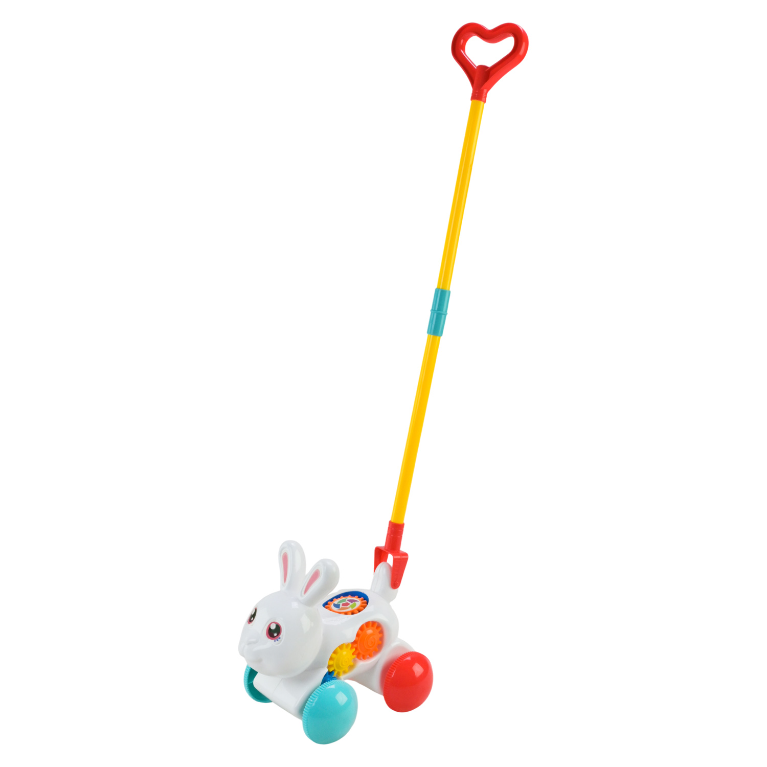 Каталочка зайчик PL-725-02 (72шт/2) на палочке,р-р 14*19,5*18, палочка 51,8см в сетке 18*19,5*14см