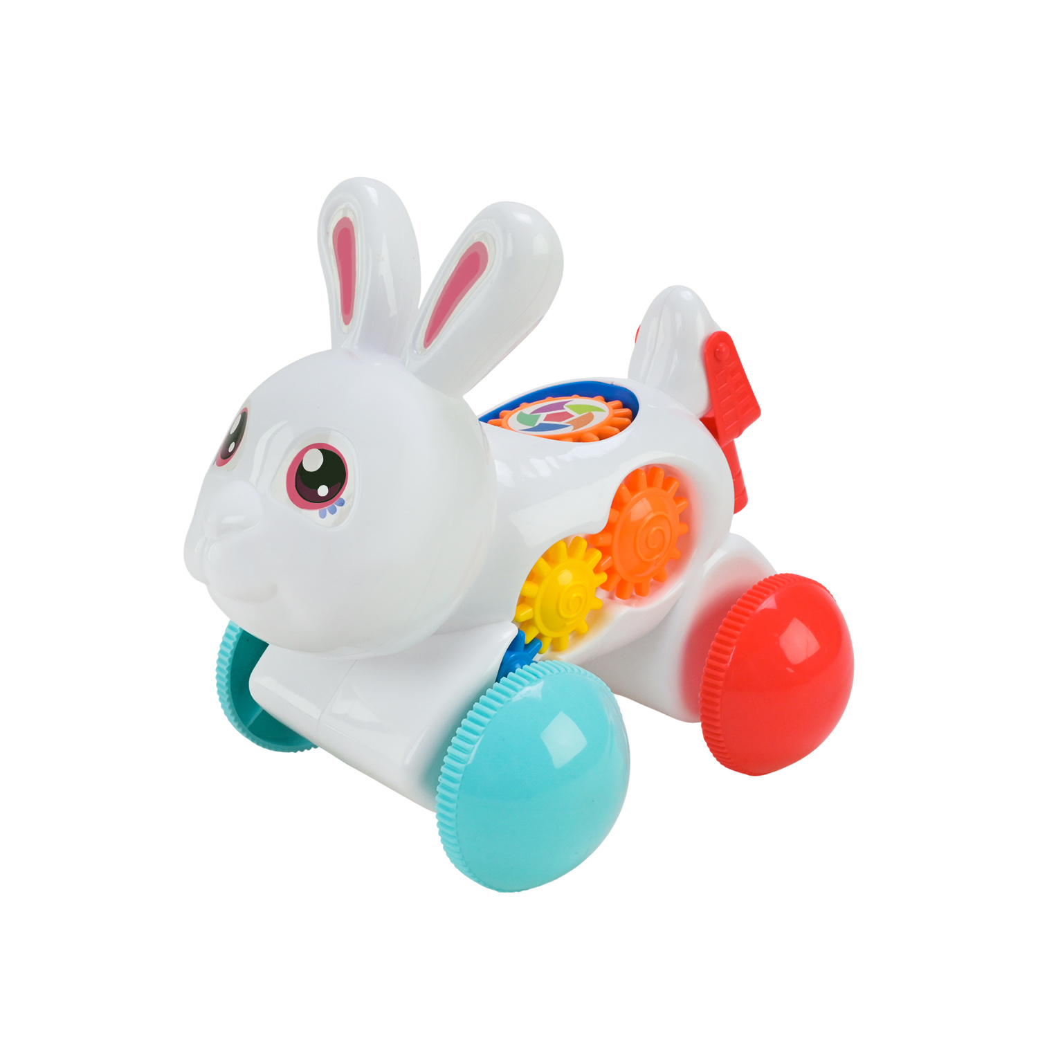 Каталочка зайчик PL-725-02 (72шт/2) на палочке,р-р 14*19,5*18, палочка 51,8см в сетке 18*19,5*14см