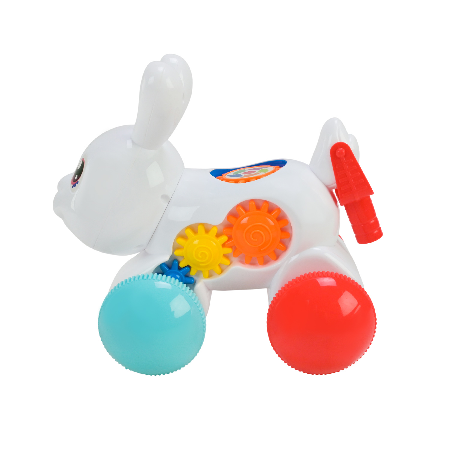 Каталочка зайчик PL-725-02 (72шт/2) на палочке,р-р 14*19,5*18, палочка 51,8см в сетке 18*19,5*14см