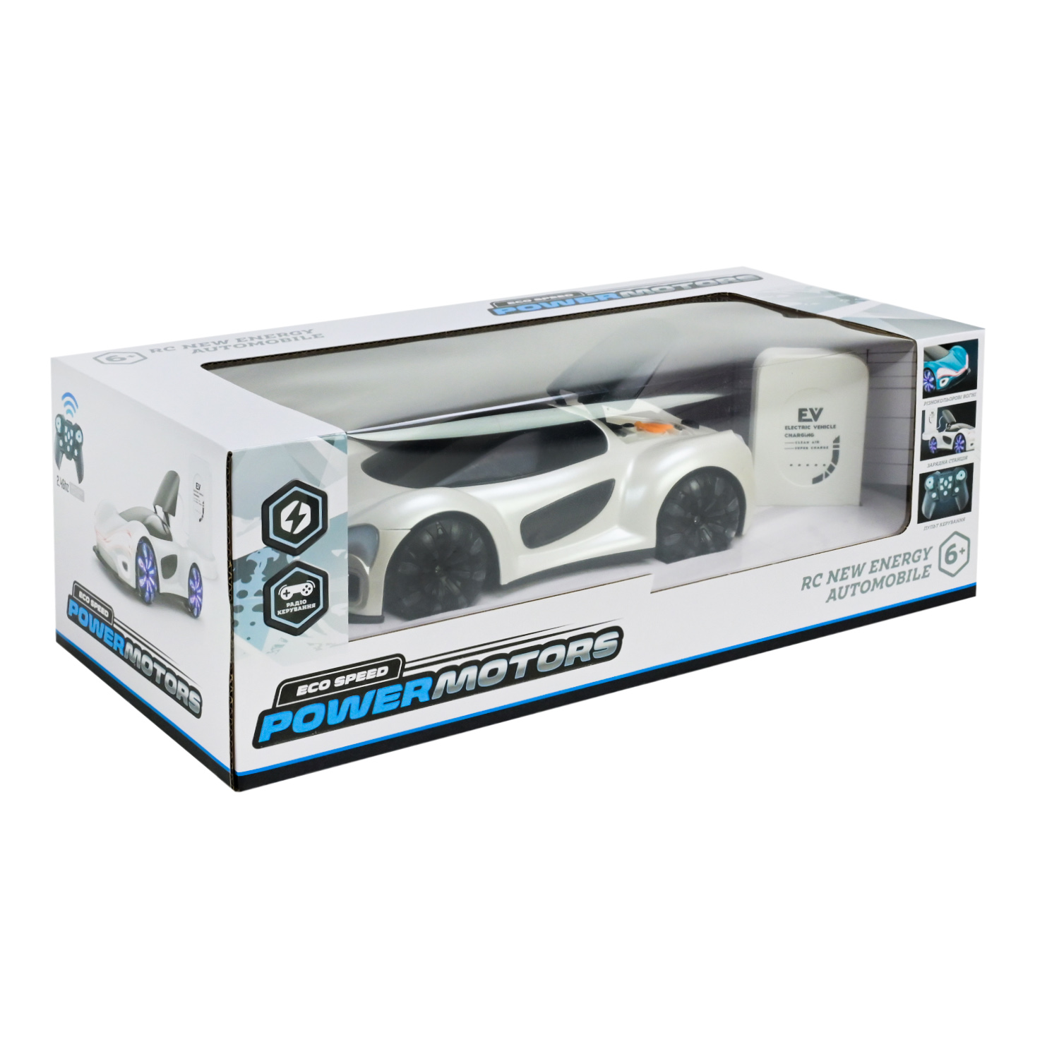 Машина р/к арт. PM3419 (18шт/2) "POWERMOTORS" 2 кольори, пар акум,світло,звук,заряд.станція,у короб.38,5*18*13,5см