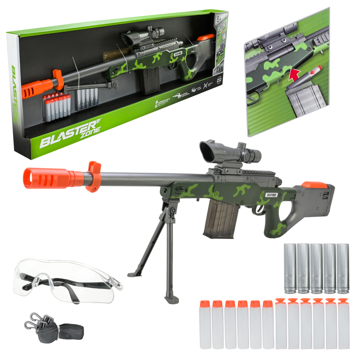 Автомат арт. WY2104C (10шт) стріляє поролоновими кулями, короб. 89*29,5*7,5см