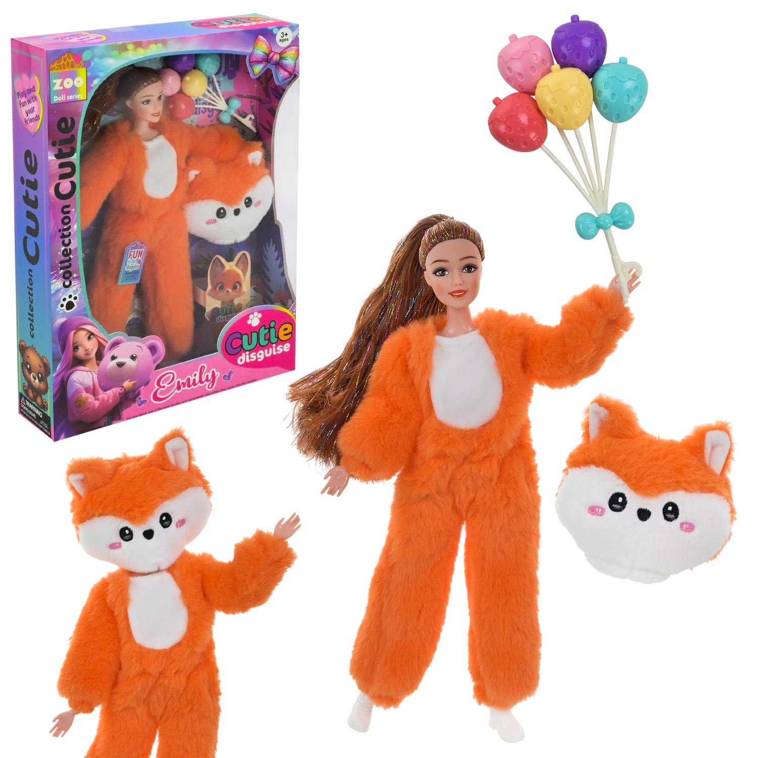 Лялька арт. QJ201F (64шт/2)  у хутряному вбранні, аксес короб. 24*6*33см